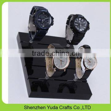 Glossy Black Painted Wooden Wrist Watches Display, MDF Watch Stand Holder photo-3