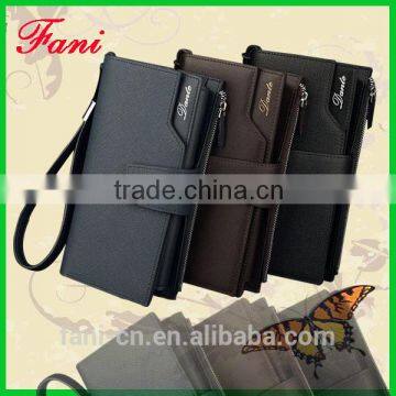 Splendid and posh male cowhide leather purse with multi card holder design