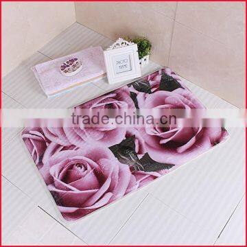 new design high quality pvc printing flower bathmat livingroom carpet rugs