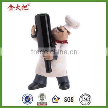 Cheap Polyresin Wind Bottle Holder Chicken Chef Figurines Statues