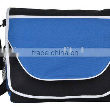 Blue custom branded messenger sling laptop bag