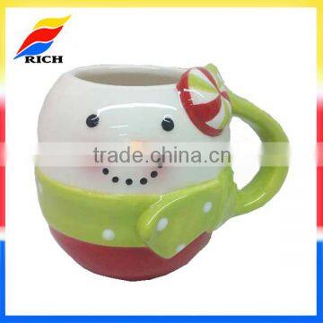 Promotional pretty snow man ceramic coffee mug christmas gift