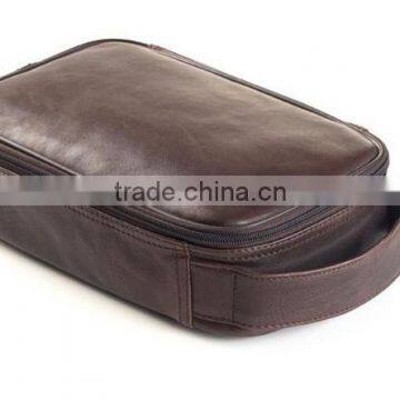 Boshiho Full Grain Cowhide Leahter Cosmetic Men Makeup Bag photo-3