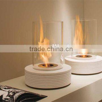 best price White and Round fireplace, latest intelligent ethanol fireplace, size and color OEM