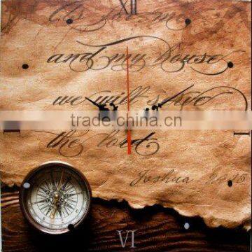 Clock With Printing on Wall