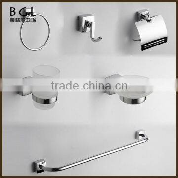 Unique And Versatile Classic-Style ZInc Alloy And Glass Chrome Finishing Wall-Mounted Bathroom Accessories Set