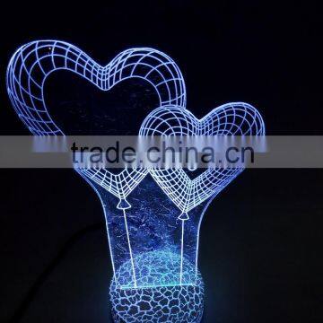 New design heart Photosensitive RGB LED Night light,night light