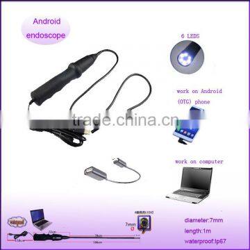 protable dia 7mm waterproof wireless USB handle borescope Android endoscope camera