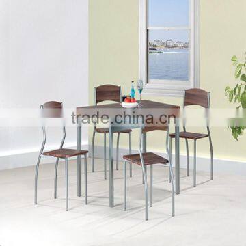 Top grade wooden dining table set metal restaurant chair for sale