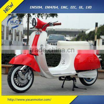 EEC 1500W vintage Vespa Electric Scooters with 72V 20Ah battery adult electric motorcycle for sale