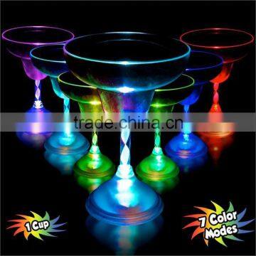 plastic high quality Led margarita glass and led light up drink glasses