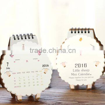 2016 Creative Mini Lamb Desk Calendar/Special Shape Desk Calendar Printing