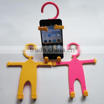 Portable human shape silicone mobile phone holder