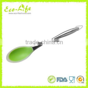 Silicone covered Nylon Spoon with Stainless Steel Handle, Tasting Spoon, Kitchen Utensils