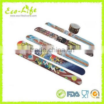 215*25*2mm Cartoon Printing Silicone Slap Bracelet, Silicone Slap Wirstbands, Souvenirs Promotion Gift