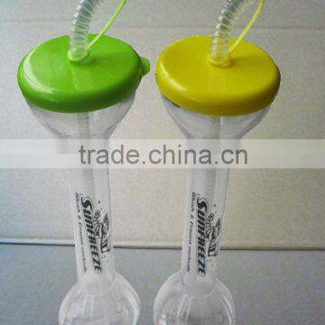 PVC Food Graded High Quality Shake Plastic Bottle with Straw