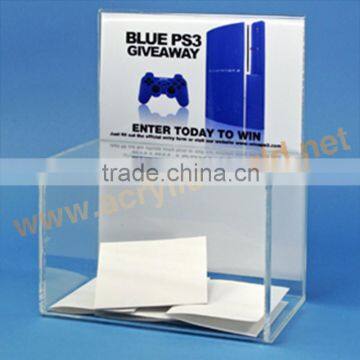 High Quality Acrylic Ballot Box / charity Collection Box for all over the world