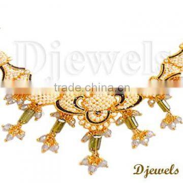 22K Kundan Diamond Necklaces, Jaipur Kundan Necklaces,22K Kundan jewelry