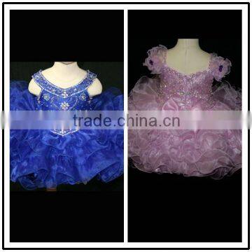 Design A Line Puffy Mini Custom Made Vestidos Flower Little Girl for Wedding Parties TF006 flower girl dresses royal blue