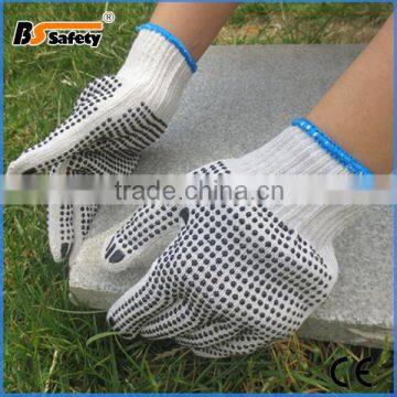 BSSAFETY Both side PVC dotted anti slip work gloves with cotton liner