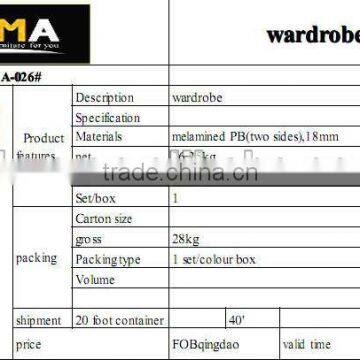 new design wardrobe(mdf plywood particleboard)