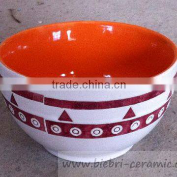 Cheap Chinese Ceramic Porcelain white And Red Two Tone Color Glazed And Handpainted Bowls From China Originally