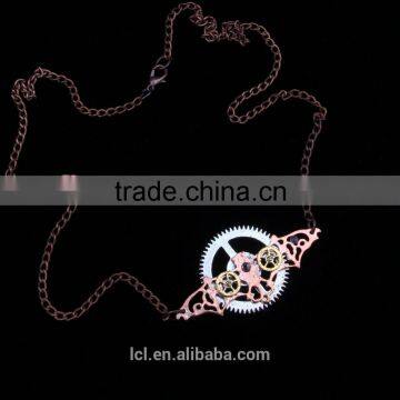 New Design Steampunk Gear Bat Pendant Statement Necklace 2015 Yiwu Fashion Imitation Jewelry Hot Sale photo-4