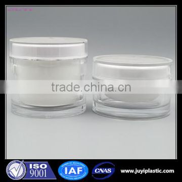 15g 30g 50g transparent white classical plastic cylinder custom acrylic cosmetic cream jar container