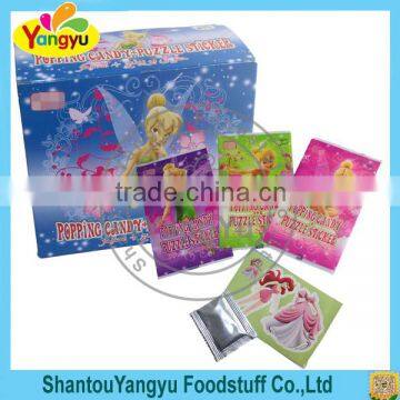 Promotional gift sour and sweet popping candy with cartoon