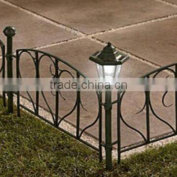 Garden high quality plastic fence panel post with solar light