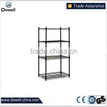 TC4832 Heavy Duty Wire Shelving System, 4-Tier,Black Steel 4-Shelf Shelving Unit 2Black Steel Storage Rack