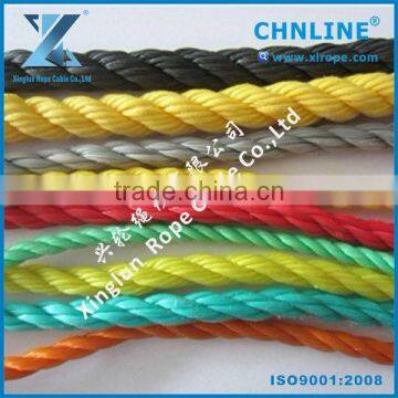 Solid colored 3 strand polypropylene line