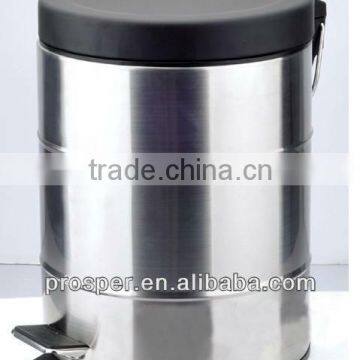 round shape pit cover stainless steel foot pedal waste bin 3L/5L/7L/12L/20L/30L