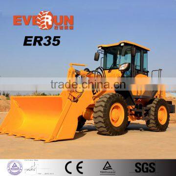 Everun Brand CE Approved 3 ton Wheel Loader with Pallet Forks Bucket