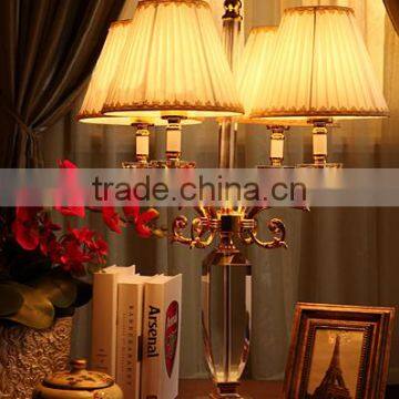 Four Heads Clear Crystal Table Lamp With Lampshade photo-2