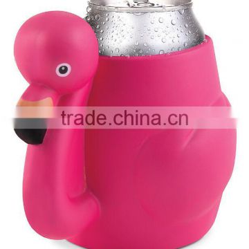 Silicone Pink Flamingo Can Sleeve