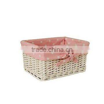 Empty White Wicker Gift Storage Basket Wicker Basket for Home Kitchen Storage photo-5