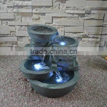 Modern Bowls with LED Lights Indoor Water Fountain