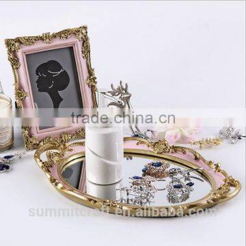 Fashion Antique Resin Oval Jewelry Mirror Tray photo-2