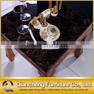 French Provincial End Table Marble Top With Rose Gold Color Leg photo-3