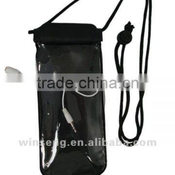 Waterproof pouch for cell phone with earphone jack