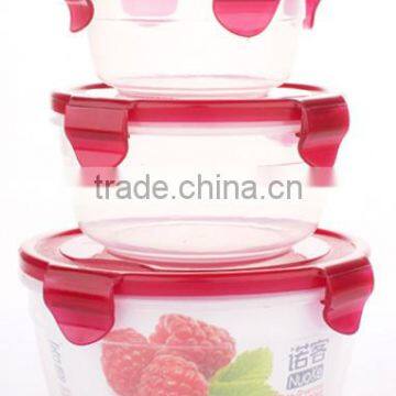 New 3pcs round ncrisper box set or plastic strawberry containers with refrigerator crisper drawer for candy