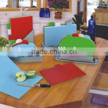 Best Sell 4pcs Plastic Oval Chopping Block 8mm Cutting Board Set With ABS Stand photo-4