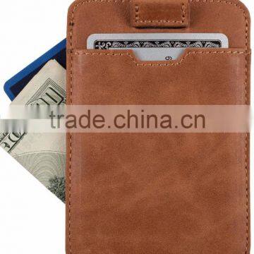 Italian Leather Ultra Thin Card Holder Slim Card Sleeve Wallet with RFID Protection