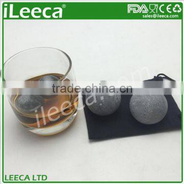 Natural Soapstone Whiskey Sipping Stones Ball Best Wine Gift Set for Christmas photo-4