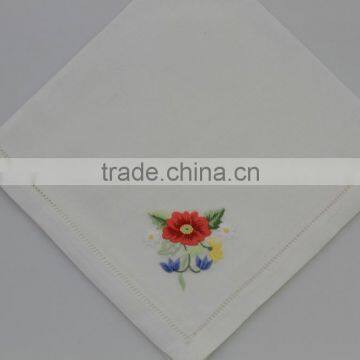 Luxurious 100% Cotton Embroidered Table Napkins With Hemstitch, Set of 6, Various Designs photo-5