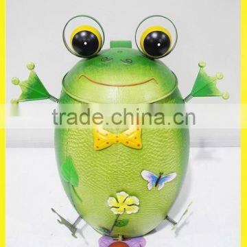 spring tin frog metal dustbin