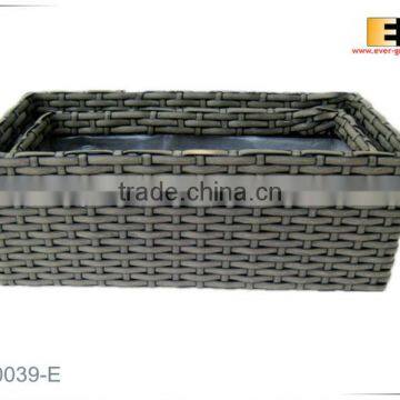 Rectangle PE Rattan Plastic Flower Pot photo-3