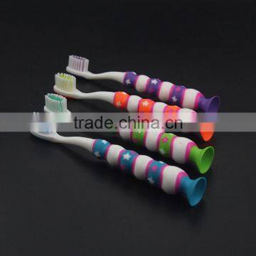 personalized toothbrush for kids round handle with sucker bottom teeth care for children