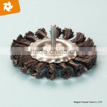 twisted wire wheel brush with shaft